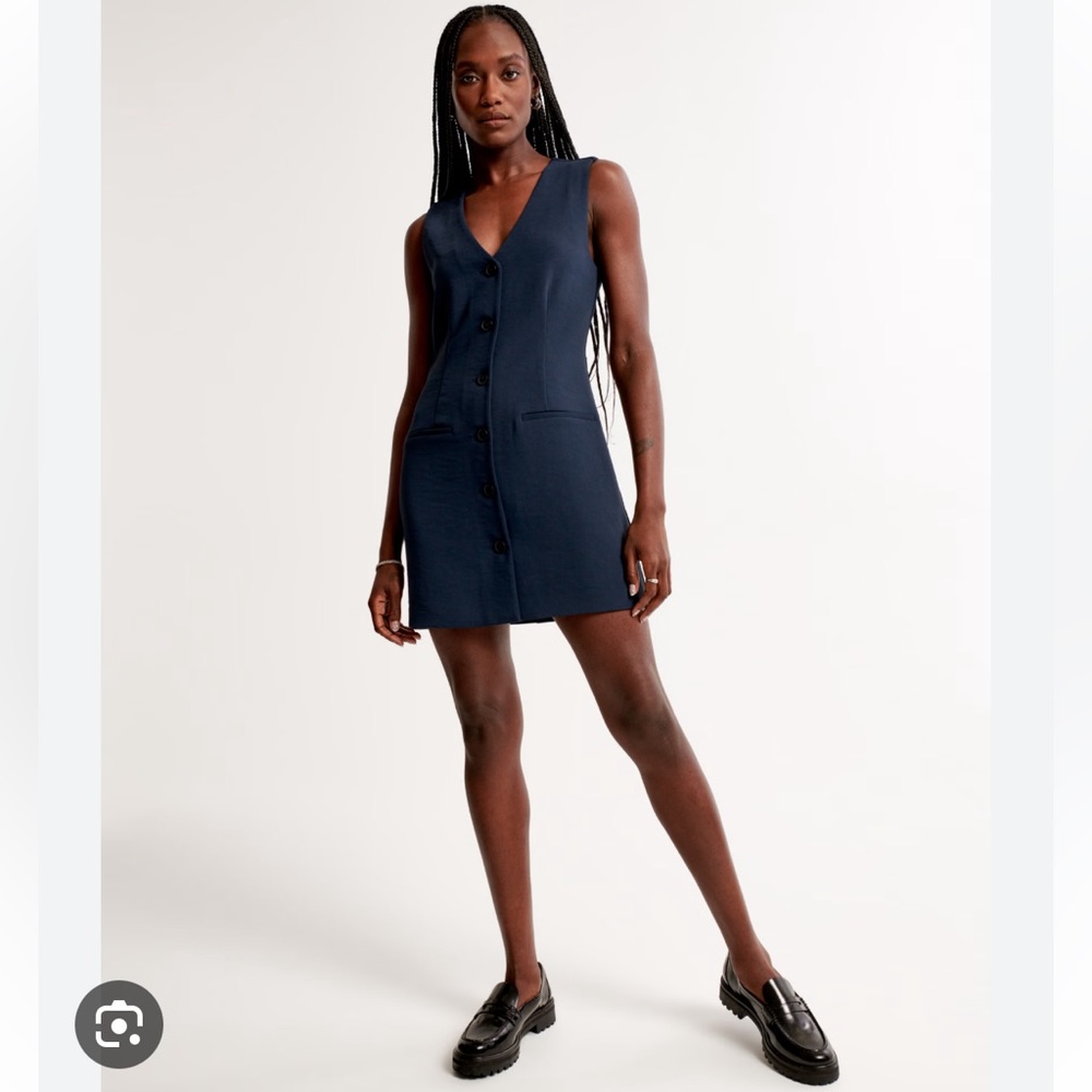 NWOT Abercrombie mini vest dress navy